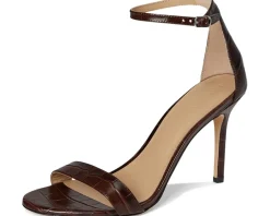 Women Lauren Ralph Lauren Allie Crocodile-Embossed Leather Sandals