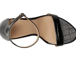 Lauren Ralph Lauren Allie Crocodile-Embossed Leather Sandals Black Online