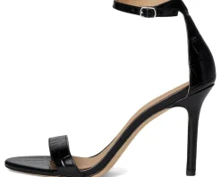 Lauren Ralph Lauren Allie Crocodile-Embossed Leather Sandals Black Online