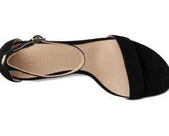 Women Lauren Ralph Lauren Allie Mid-Heel Suede Sandals