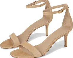 Lauren Ralph Lauren Allie Mid-Heel Suede Sandals Buff