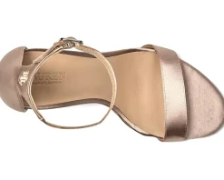 Lauren Ralph Lauren Allie Pave-Buckle Satin Sandals Taupe Brown Online