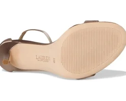 Lauren Ralph Lauren Allie Pave-Buckle Satin Sandals Taupe Brown Online