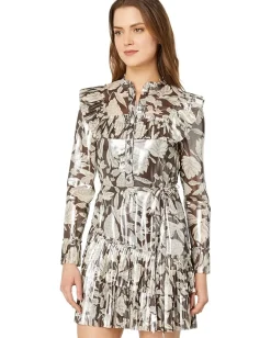 Ted Baker Alyvia Ruffle Detail Mini Shirtdress Dark Brown Outlet