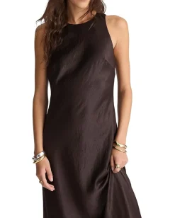 Women Madewell Ameera Dress -drapey Satin.