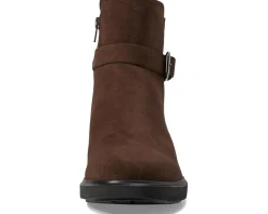 ECCO Amsterdam Buckle Ankle Boot Coffee Suede