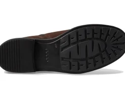 ECCO Amsterdam Buckle Ankle Boot Coffee Suede