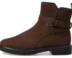 ECCO Amsterdam Buckle Ankle Boot Coffee Suede