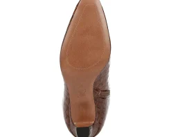 Franco Sarto Andria High Shaft Boots Brown Croc Print Leather Sale