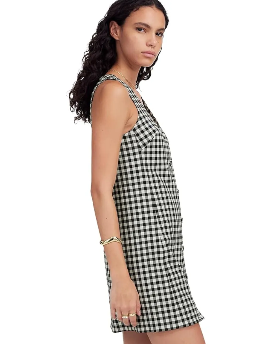 Madewell Angie Dress - Gingham True Black Hot