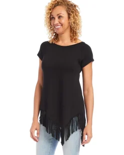 Women Karen Kane Angled Fringe Top