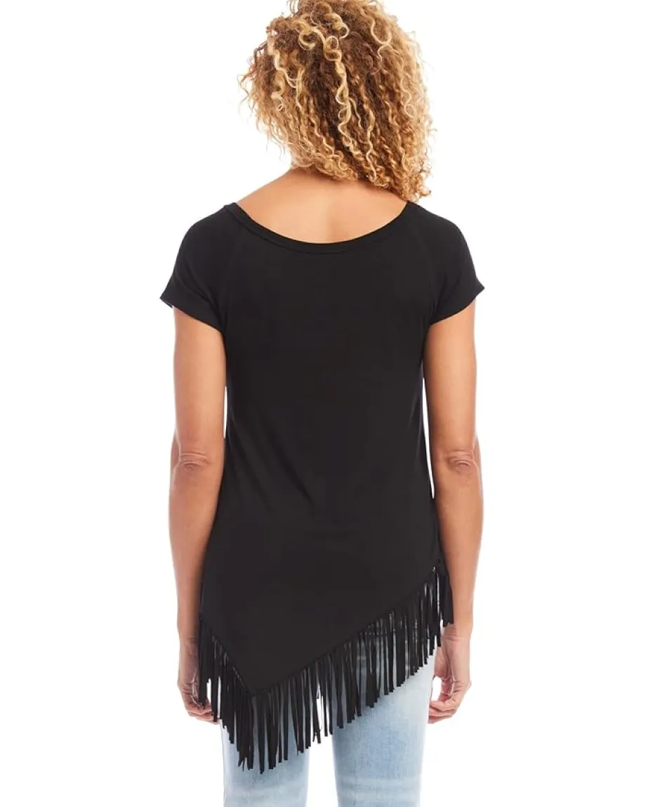 Women Karen Kane Angled Fringe Top