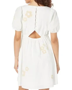 Madewell Annamarie Embroidered Mini Dress Bright Ivory New
