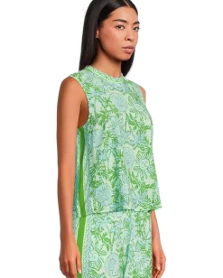 Lilly Pulitzer Anya Top Cool Mint Catchin Rays Engineered Top New