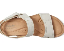 Clarks April Clover Off White Combi Leather Discount