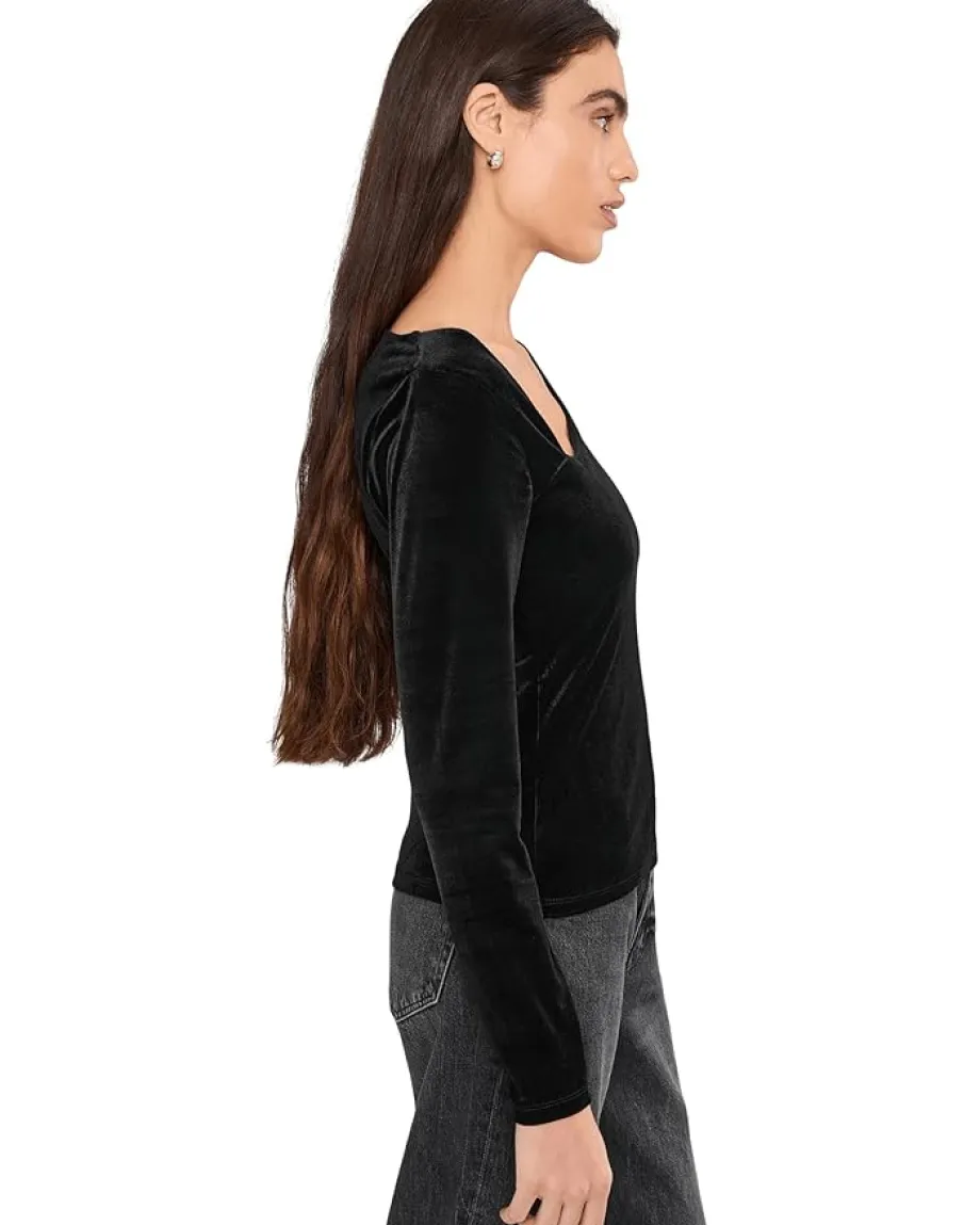 AllSaints Ari Velvet Top Black Sale