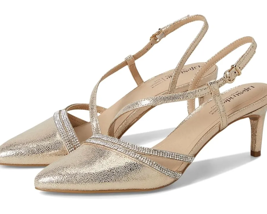 LifeStride Arlo2 Platino Gold Faux Leather Sale