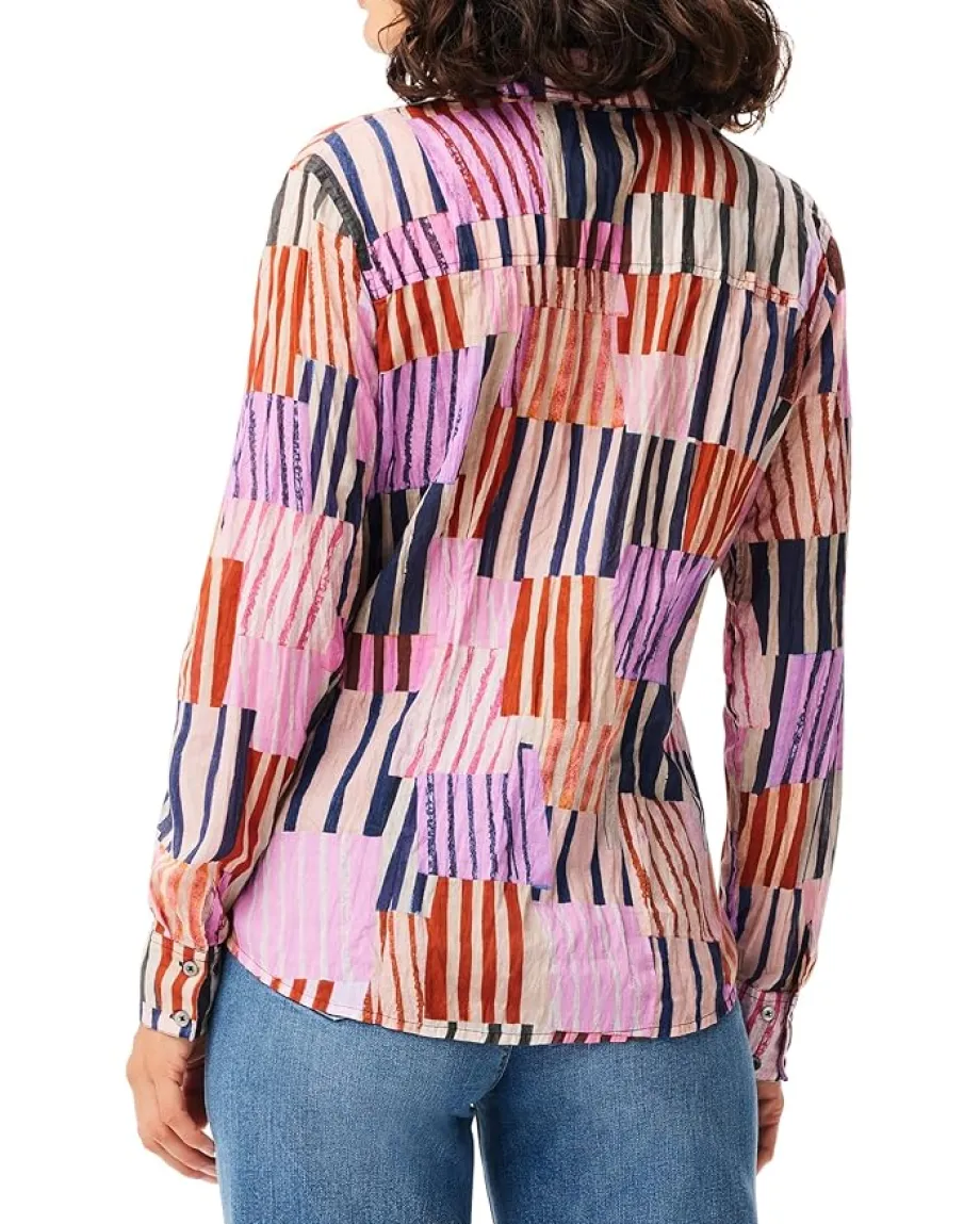 Women NIC+ZOE Art Block Crinkle Shirt