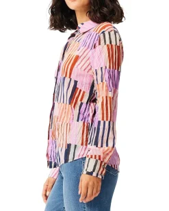 Women NIC+ZOE Art Block Crinkle Shirt