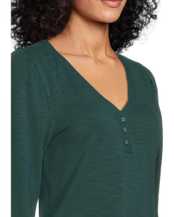 Women Tommy Bahama Ashby Isles Placket Puff Sleeve Top