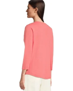 Tommy Bahama Ashby Isles Rib 3/4 Sleeve Scoop Melon Berry Sale