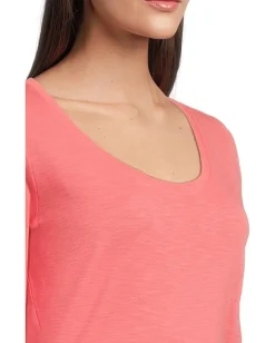 Tommy Bahama Ashby Isles Rib 3/4 Sleeve Scoop Melon Berry Sale