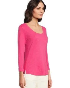 Tommy Bahama Ashby Isles Rib 3/4 Sleeve Scoop Glowing Azalea Outlet