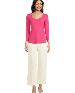 Tommy Bahama Ashby Isles Rib 3/4 Sleeve Scoop Glowing Azalea Outlet