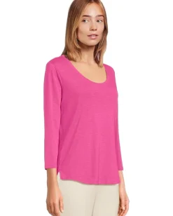 Tommy Bahama Ashby Isles Rib 3/4 Sleeve Scoop Very Bery Outlet