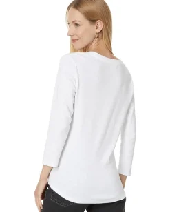 Women Tommy Bahama Ashby Isles Rib 3/4 Sleeve Scoop