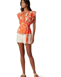 Joie Ashlene Wrap Top Ember Multi Discount