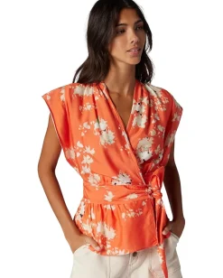 Joie Ashlene Wrap Top Ember Multi Discount