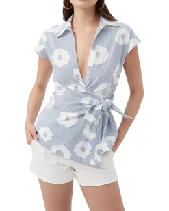 Trina Turk Avant Top Cobalt Cove/Whitewash Best