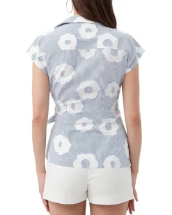 Trina Turk Avant Top Cobalt Cove/Whitewash Best