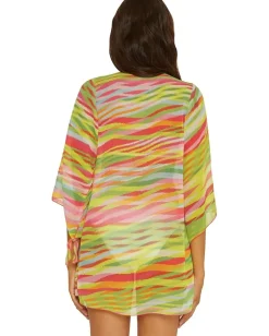 BECCA Awaken Sheer Woven Tunic Cover-Up Multi Clearance