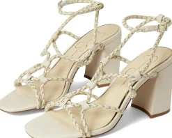 Jessica Simpson Azimma Braided Block Heel Sandals Soft Ivory Online
