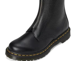Dr. Martens 1B99 Front Zip Leather Mid Calf Boots Black Online