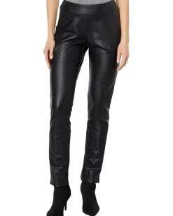 Krazy Larry Back Slit Pleather Pants Black New