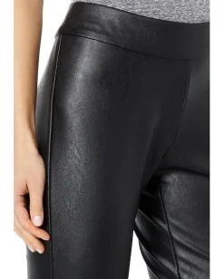 Krazy Larry Back Slit Pleather Pants Black New