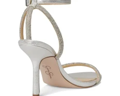 Jessica Simpson Baharia Ankle Strap Sandals Silver Discount