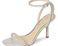 Jessica Simpson Baharia Ankle Strap Sandals Silver Discount