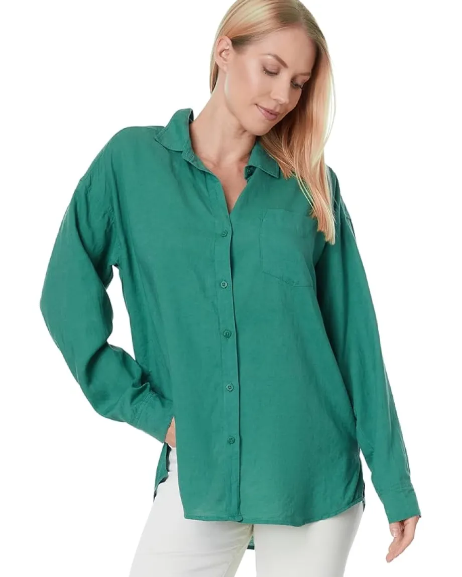 Splendid Bailey Button-Down Shirt Oasis Hot