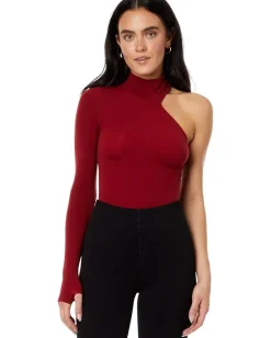 Commando Ballet Body One Shoulder Turtleneck Bodysuit KT047 Garnet