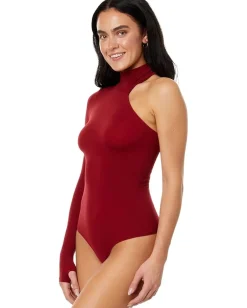 Commando Ballet Body One Shoulder Turtleneck Bodysuit KT047 Garnet