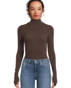 Commando Ballet Body Turtleneck Bodysuit With Thumbholes Espresso Discount
