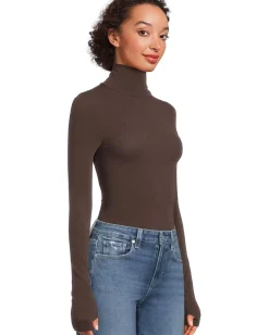 Commando Ballet Body Turtleneck Bodysuit With Thumbholes Espresso Discount