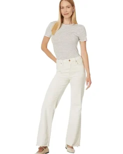 Splendid Bam boo Stripe Quarter Sleeve Pale Oak/ Tawny Heather Stripe Outlet