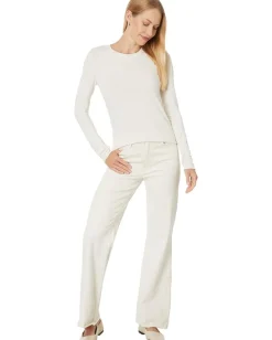 Splendid Bamboo Long Sleeve Tee Pale Oat Heather