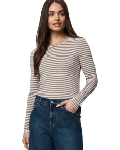 Splendid Bamboo Long Sleeve Tee Pale Oak Heather/Cedar Brown Hot