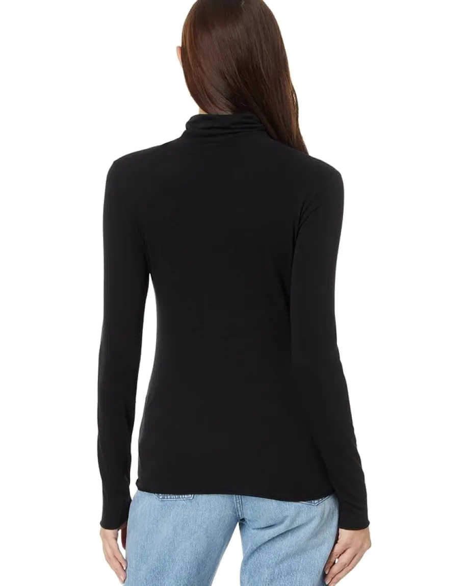 Splendid Bamboo Turtleneck Long Sleeve Black Outlet